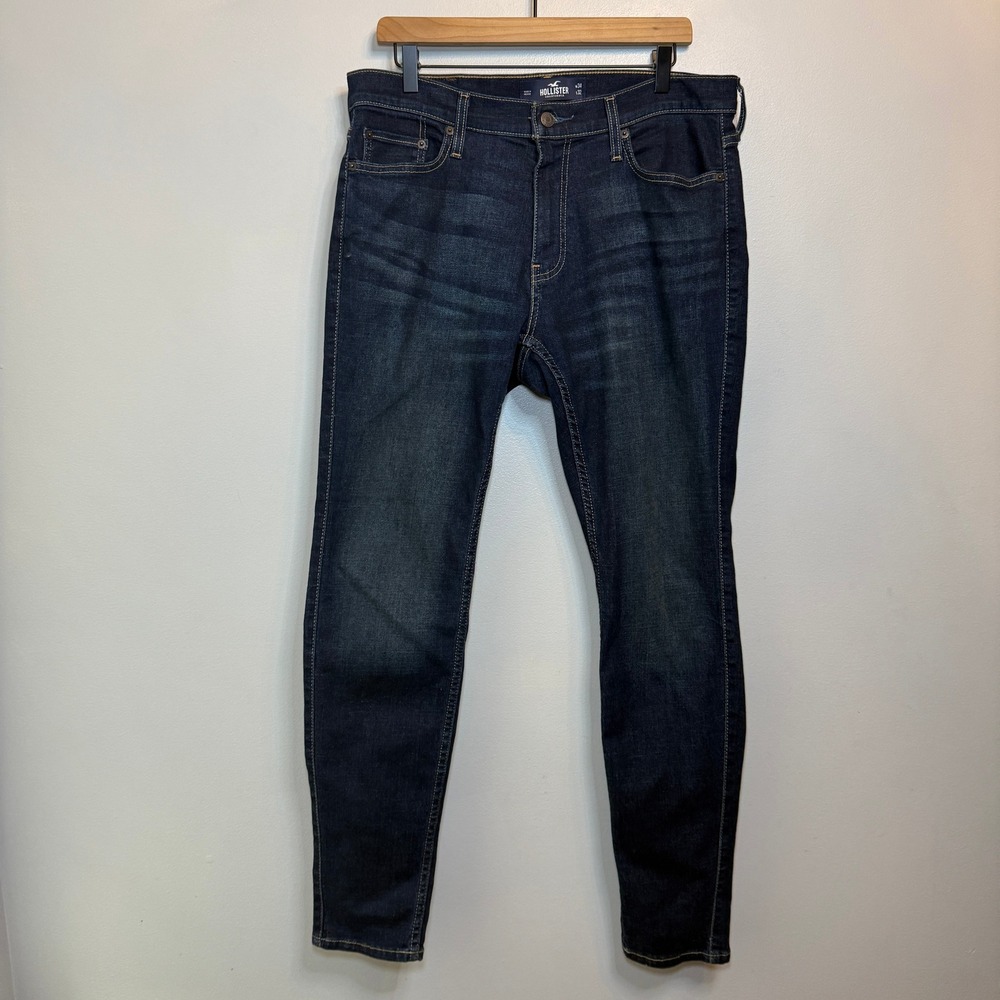 Hollister Epic Flex Skinny Jeans Men's Size 34x32 Dark Wash Indigo Denim